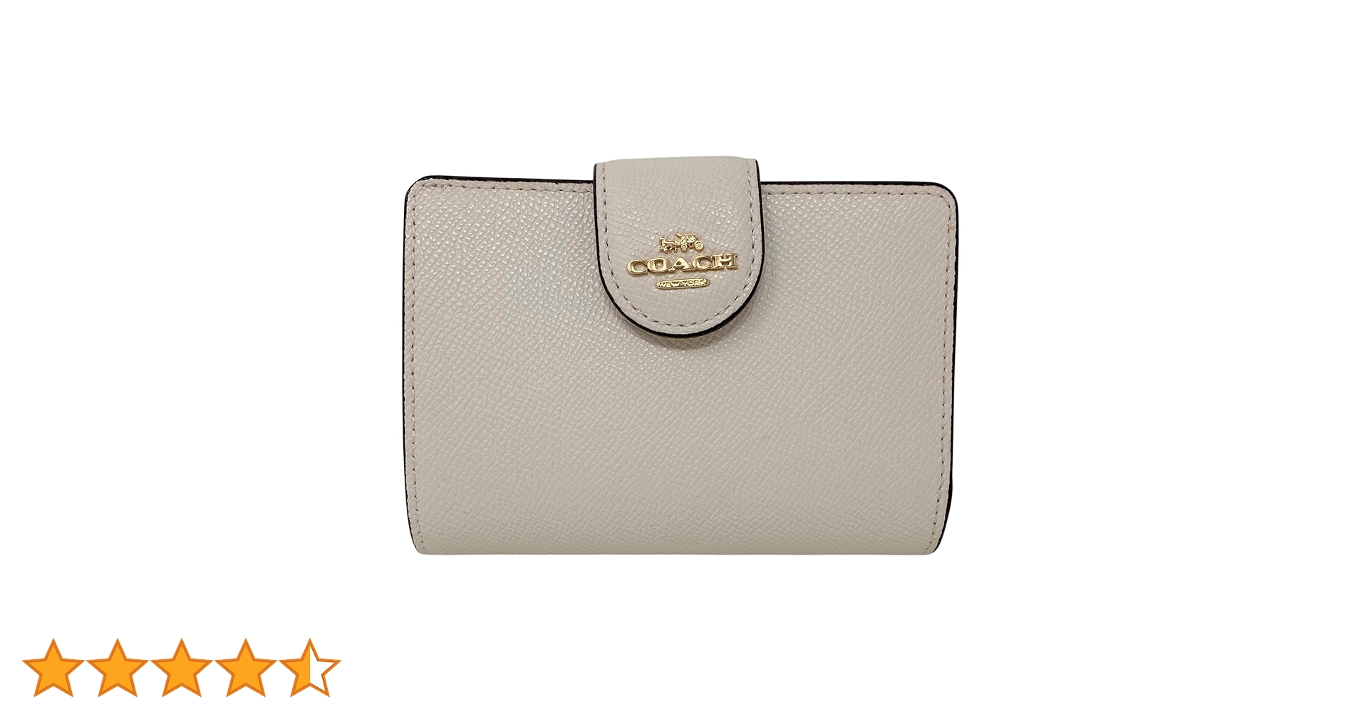 Coach Crossgrain Leather Medium Corner Zip Wallet Chalk